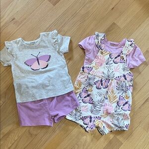 Kids Matching Purple Butterfly Short Set by palava